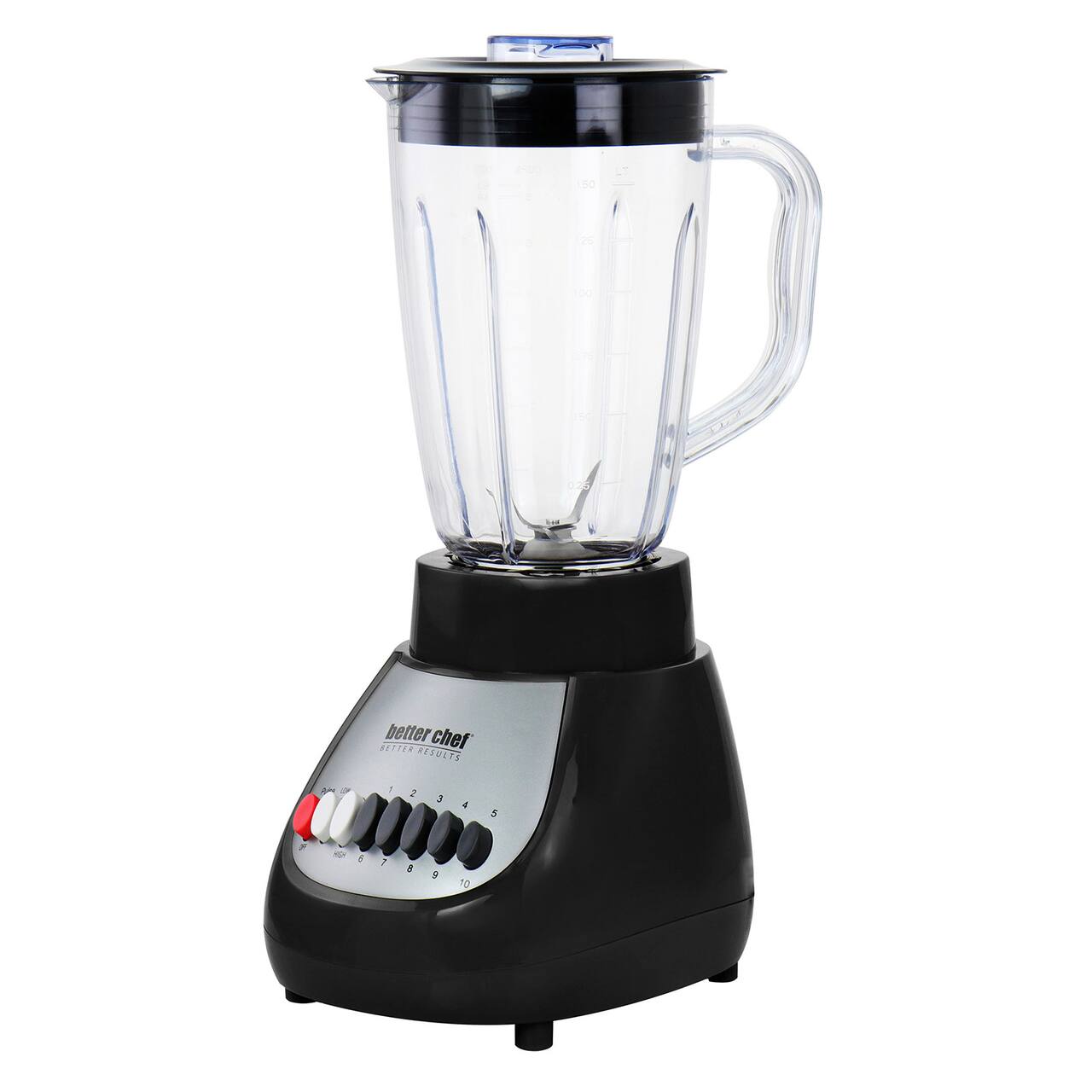 Better Chef Black 50oz. 10-Speed 350-Watt Plastic Jar Blender